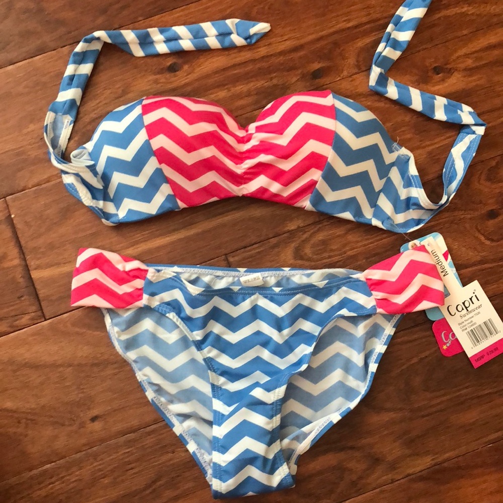 Pink and blue swimsuit